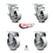 Service Caster 4 Inch Semi Steel Cast Iron Swivel Top Plate Caster Set with 2 Brake 2 Rigid SCC SCC-20S415-SSR-TLB-TP2-2-R-2 - alternate 2